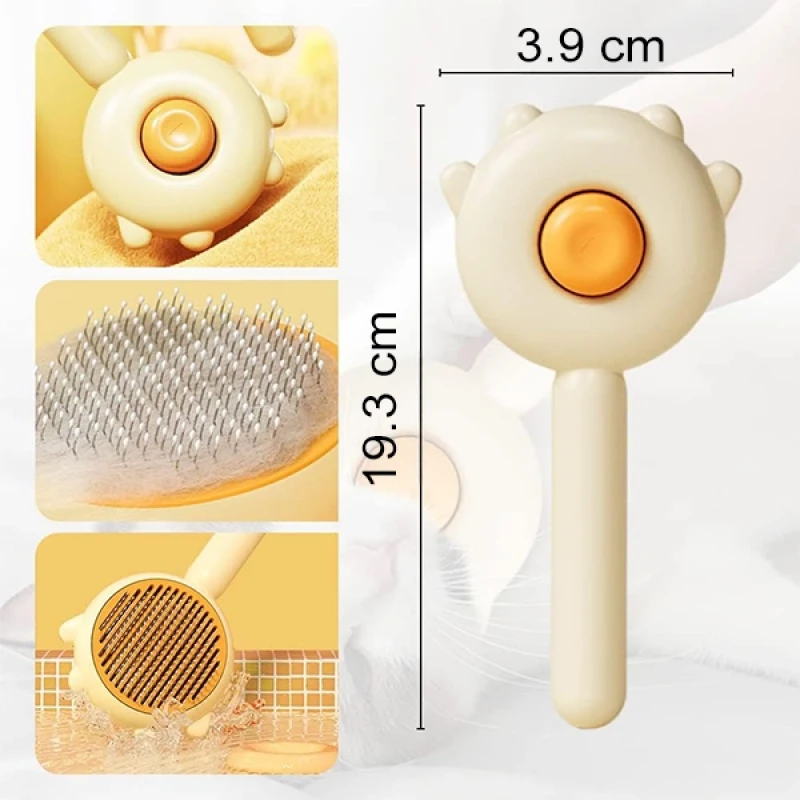 Pati Tasarımlı Otomatik Temizlenen Evcil Hayvan Fırçası