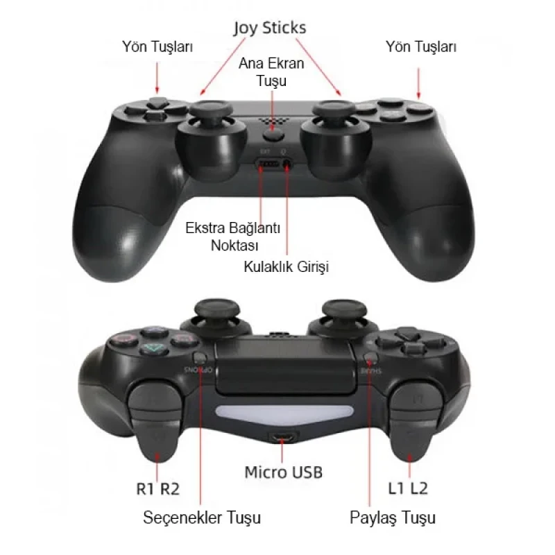 PS4 Oyun Kolu Joystick Kablosuz Wireless