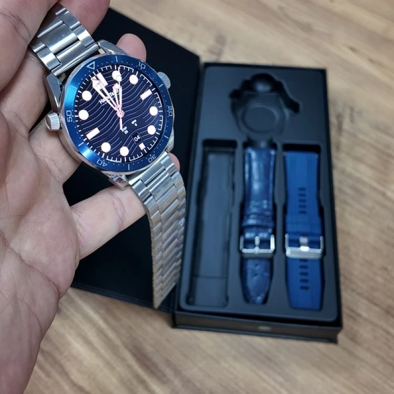 RW48 Amoled Ekran Android Ios Harmonyos Uyumlu 3 Kordonlu Akıllı Saat Gümüş Kasa