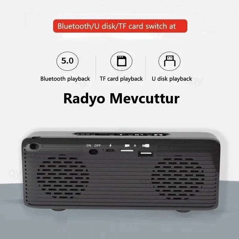 Saatli Bluetooth Hoparlör FM Termometre