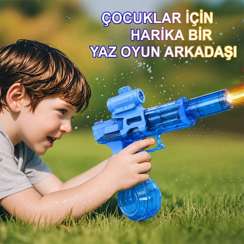 Şarjlı Otomatik Su Tabancası Oyuncak Geniş Hazneli