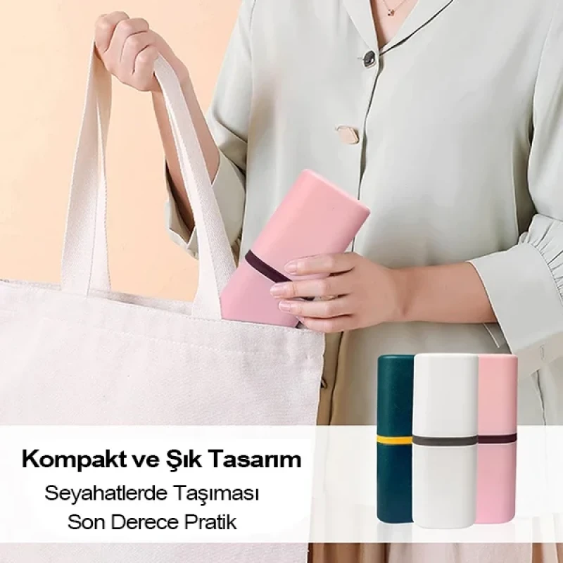 Seyahat Tipi Diş Macunu ve Diş Fırçası Kabı