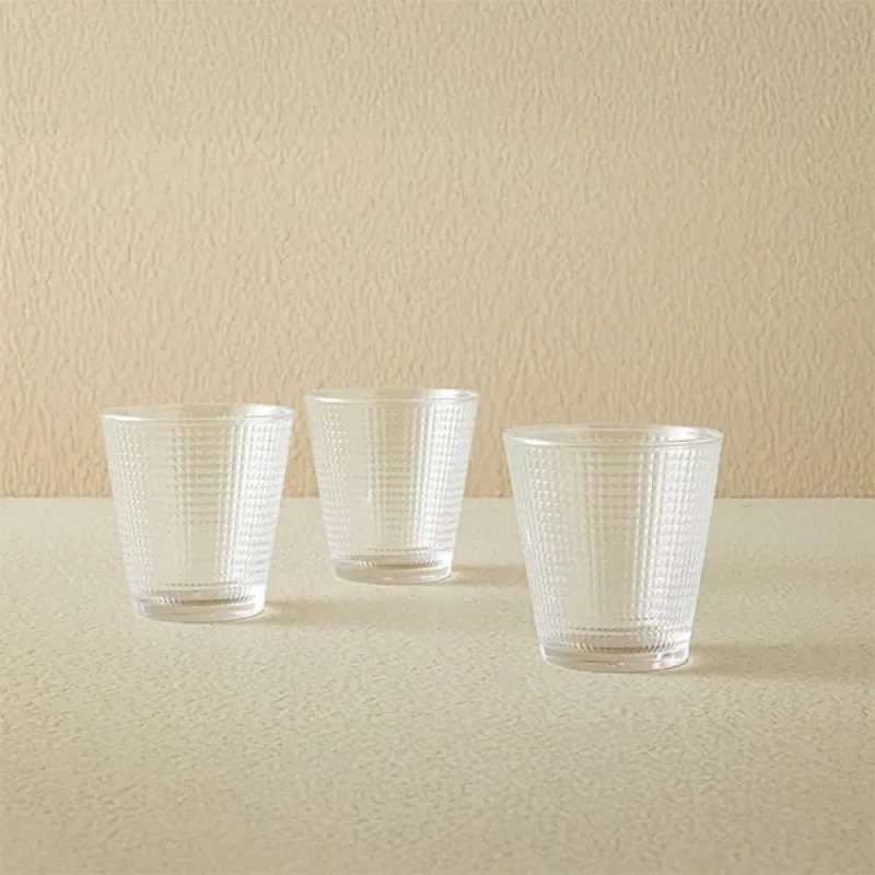 Sigma Glass İçten Desenli Su Bardağı 3 Lü Set