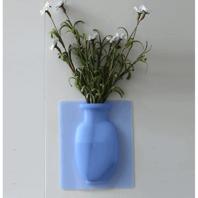 Silikon Vazo Dekoratif Yapışkanlı Mavi