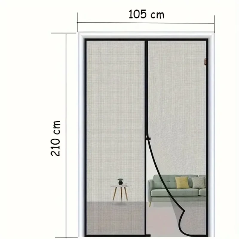 Siyah Mıknatıslı Kapı Sinekliği 105 x 210 cm