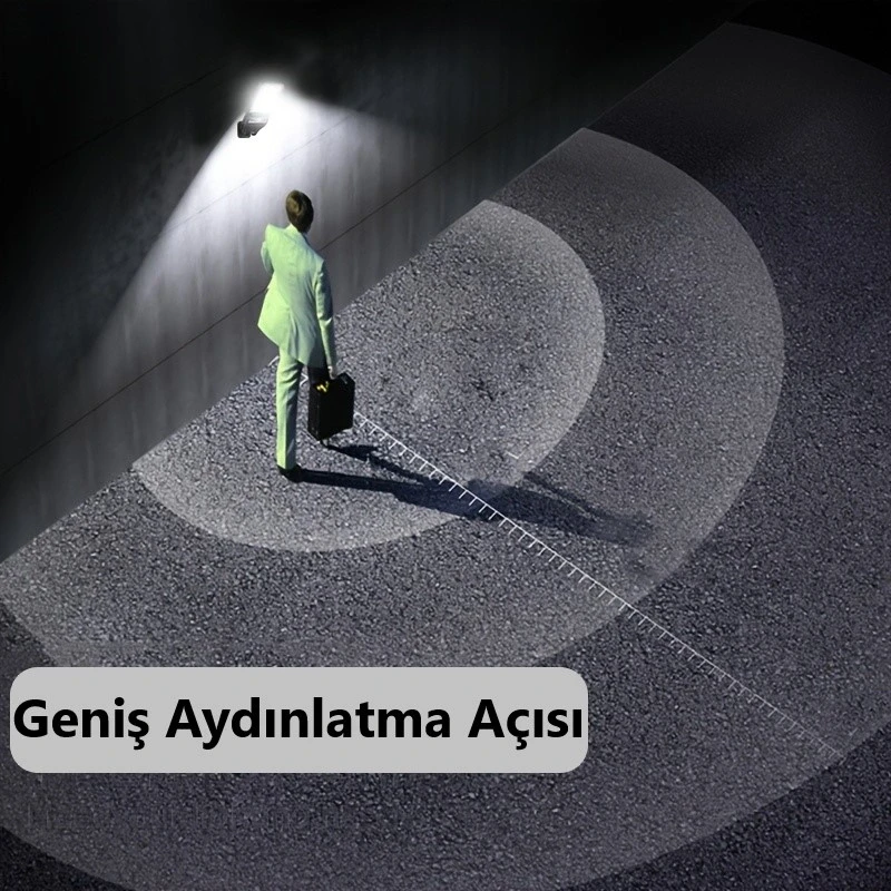 Solar Güneş Enerjili Led Bahçe Aydınlatması 120 Ledli 3 Modlu Hareket Sensörlü