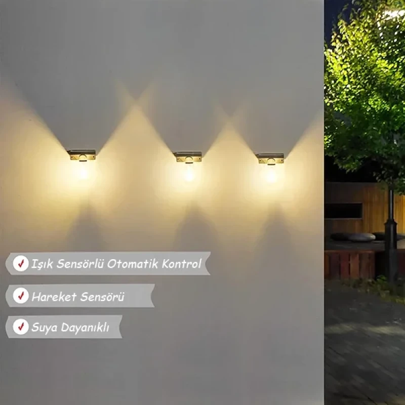 Solar Güneş Enerjili Sensörlü Ampul Bahçe Lambası