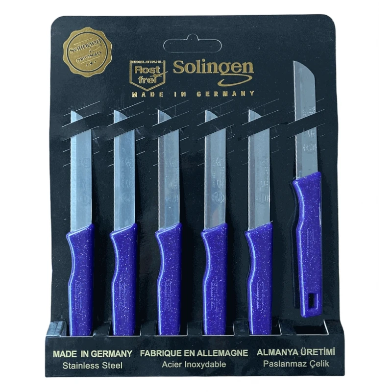 Solingen 6 Lı Tırtıklı Meyve Sebze Bıçağı Mor