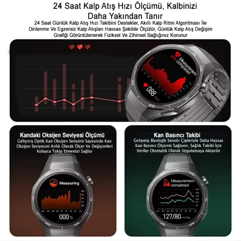 SW40 3 Kordonlu Akıllı Saat Amoled Ekran Android İos Uyumlu Gümüş Kasa