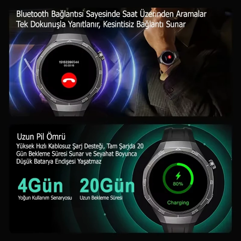 SW40 3 Kordonlu Akıllı Saat Amoled Ekran Android İos Uyumlu Gümüş Kasa