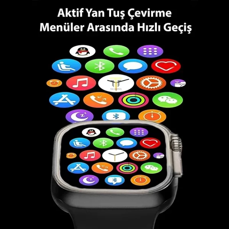 T10 Ultra Akıllı Saat Son Sürüm Çift Kordon 2.09 İnç Büyük Ekran