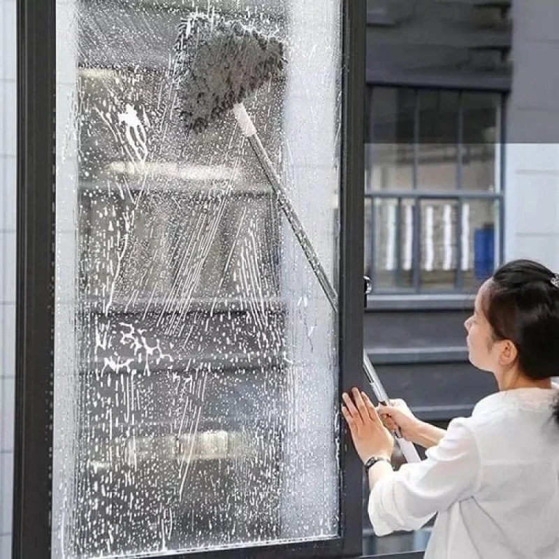 Teleskopik Üçgen Camsil Duvar Yüzey Silme Mopu