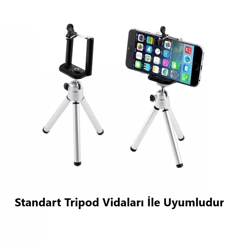 Tripod Bağlantılı Telefon Tutucu Aparat