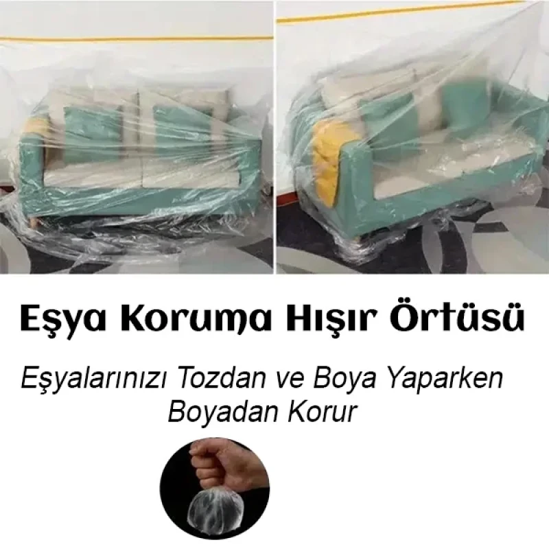 Yapışkanlı Boya Badana Eşya Koruma Hışır Örtüsü 15 Mt x 180 Cm Boya Muşambası