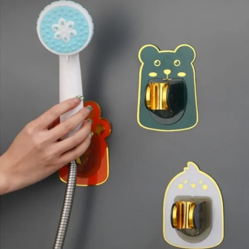 Yapışkanlı Hayvan Figürlü Hareketli Duş Başlığı Tutucu