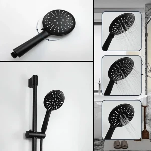3 Fonksiyonlu Yüksek Basınçlı Duş Başlığı Siyah