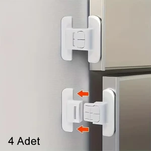 4 Adet Buzdolabı Çekmece ve Dolap Kapağı Çocuk Kilidi