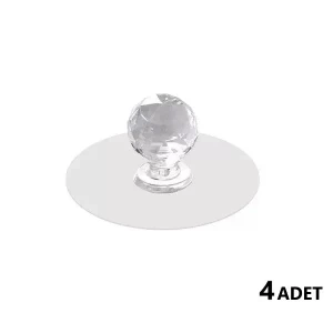4 Adet Çok Amaçlı Yapışkan Kristal Tutacak Kulp