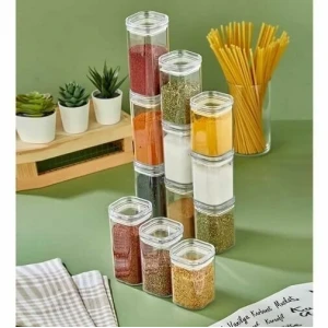 6 Adet Mika Hava Geçirmez Vakumlu Baharatlık