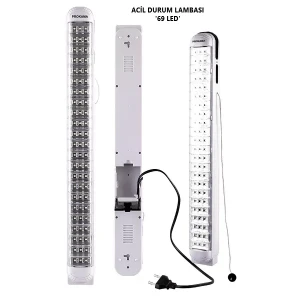 69 Ledli Şarjlı Işıldak Acil Durum Fener Lamba