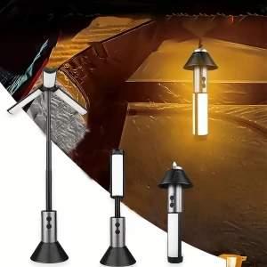 3 In 1 Teleskopik Ayaklı Tripod Kamp Lambası Zoomlu El Feneri Özellikli Şarjlı LED Lamba