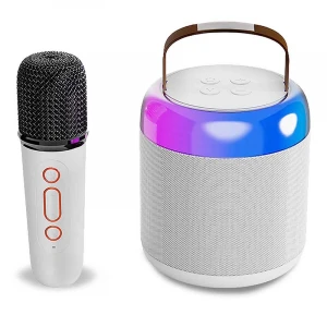 Concord Kablosuz Bluetooth Hoparlör Karaoke Mikrofon Farklı Ses Efektleri Rgb Ses Bombası Usb Sd FM Radyo