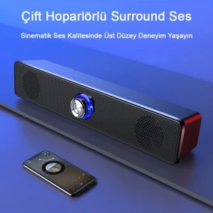 Portatif Mini Ses Sistemi Bluetooth 5.2 USB TF Kart TV Bilgisayar Tablet Telefon Hoparlörü