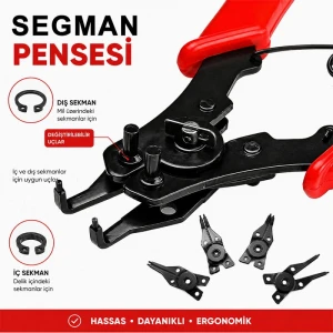 4 Başlıklı Segman Takımı Sekman Pense Seti Circlip Pense Seti