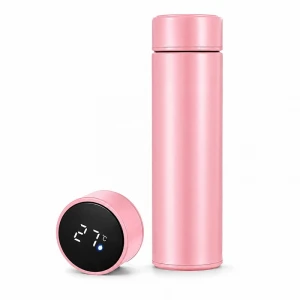 Pembe Dijital Sıcaklık Göstergeli Termos 500 ml