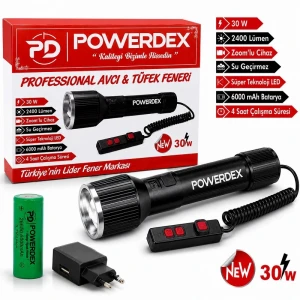 2400 Lümen 30W Profesyonel Zoomlu El Feneri Uzun Menzilli TFK Feneri