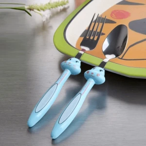 Figürlü Mama Çatal Kaşık Mavi