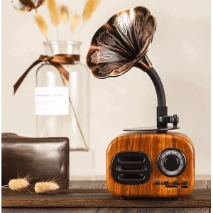 Nostaljik Mini Radyo Gramofon Bluetooth Usb Khv
