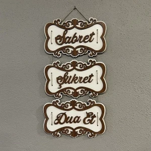 Sabret Şükret Dua Et Dekoratif Askılı Tablo
