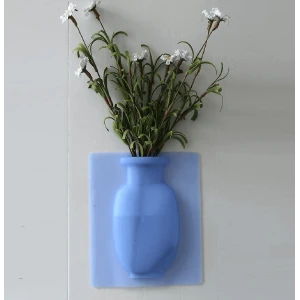 Silikon Vazo Dekoratif Yapışkanlı Mavi