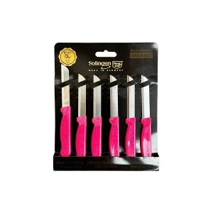 Solingen Simli Düz Meyve Bıçağı 6 Lı Pembe