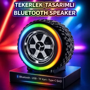 Tekerlek Tasarımlı Bluetooth Speaker USB TF Kart Bluetooth Destekli Tekerlek Hoparlör