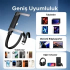 1.5mt 240W Ultra Hızlı Type-C Şarj Data Kablosu Katlanabilir Standlı Ergonomik Tasarım Örgülü