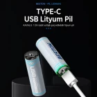 2 Adet AA USB Type C Şarj Edilebilir Lityum İyon Pil 1.5V 2200 mWh Kapasite Şarjlı Pil