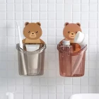 2 Adet Ayı Figürlü Diş Fırçalık Organizer ve Askılık