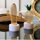 2 Li Metal Ananas ve Kaktüs Mini Gece Lambası