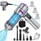 20.000 PA 3 Kademeli Çantalı 16 Parça Profesyonel Ultra Çekim Güçlü Dijital Ekranlı Şarjlı Araç Süpürgesi