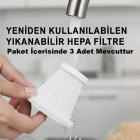 20.000 PA 3 Kademeli Çantalı 16 Parça Profesyonel Ultra Çekim Güçlü Dijital Ekranlı Şarjlı Araç Süpürgesi