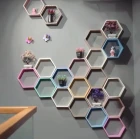 3 Adet Altıgen Dekoratif Duvar Rafı