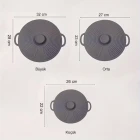 3 Lü Silikon Tencere Tava Kapağı Isı Koruyucu Silikon Kapak Yüksek Kaliteli Malzeme