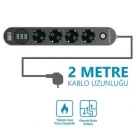 4 Lü Termal Akım Korumalı Priz ve 3 Lü Usb 2500W