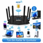 4G 5G SIM Kartlı WiFi 6 Router Modem 300 Mbps 2.4 GHz Kablosuz İnternet Dağıtıcı Taşınabilir Modem 6 Anten İle Çok Güçlü Sinyal