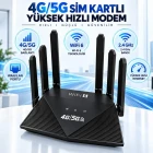 4G 5G SIM Kartlı WiFi 6 Router Modem 300 Mbps 2.4 GHz Kablosuz İnternet Dağıtıcı Taşınabilir Modem 6 Anten İle Çok Güçlü Sinyal
