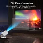 4K 1080P Taşınabilir Sinema Projektörü Ev Sineması Bluetooth Android Projeksiyon Cihazı