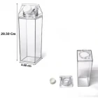 500 ml Mika Süt Kutusu Tasarımlı Su Kahve Şişesi