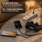 6 in 1 Hızlı Şarj Kablosu 120 Cm Örgülü Usb A ve Type C Giriş Micro Usb Lightning ve Type C Çıkışlı Çoklu Şarj Kablosu